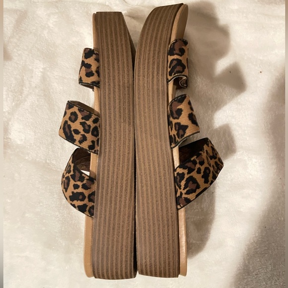 REPORT Froyobutter Leopard Print Strappy Platform Sandals Size 8.5 - Picture 7 of 7